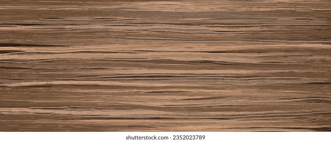 Uniform walnut wooden texture with horizontal veins. Vector wood background. Lining boards wall. Dried planks. Light wooden texture. Сut tree. Colored laminate