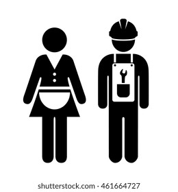 Uniform worker icon vector illustration isolated on white background
