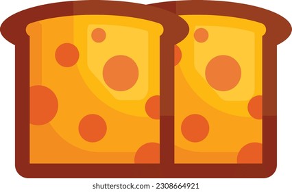 uniformed bread slices concept, loaf of brown bread vector color icon design, Bakery and Baked Goods symbol, Culinary and Kitchen Education sign, Recipe development stock illustration