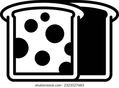 concepto de rodajas de pan uniformadas, diseño de icono vectorial de pan de color marrón, símbolo de panadería artesanal, signo de Cuisine Maestro, ilustración de stock de conocedor de comida