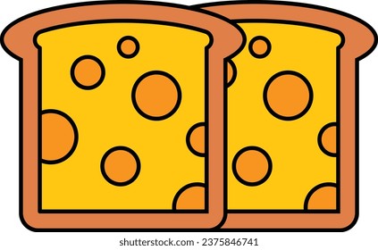 uniformed bread slices concept, loaf of brown bread vector icon design, Bakery and Baked Goods symbol, Culinary and Kitchen Education sign, Recipe development stock illustration