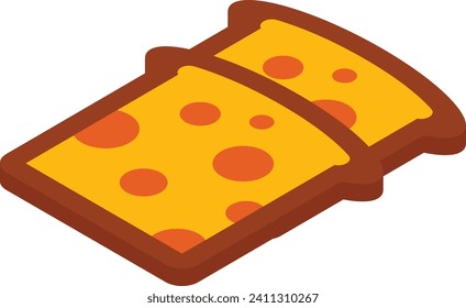 uniformed bread slices isometric concept, loaf of brown bread vector icon design, Bakery and Baker symbol food preparation and Kitchen Utensils sign, Recipe development stock illustration