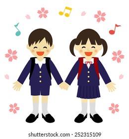 Uniformed happy new student / vector eps10 illustration