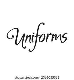 uniforms text on white background.