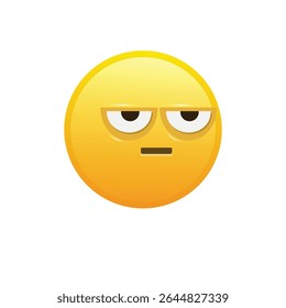 Vetor de Emoji Sarcástico Não Impressionado - Ícone de Face Emocional Entediado para Bate-papo, Adesivo ou Design de Interface do Usuário