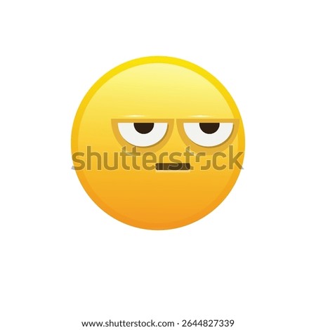 Unimpressed Sarcastic Emoji Vector – Bored Emotion Face Icon for Chat, Sticker, or UI Design