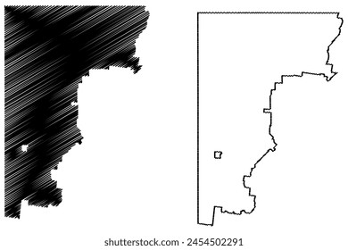 Unincorporated Far West Region (Commonwealth of Australia, New South Wales, NSW) map vector illustration, scribble sketch Unincorporated Far West map