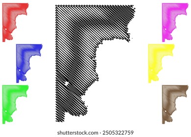 Unincorporated Far West Region (Commonwealth of Australia, New South Wales, NSW) map vector illustration, scribble sketch Unincorporated Far West map