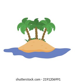Uninhabited island on white background