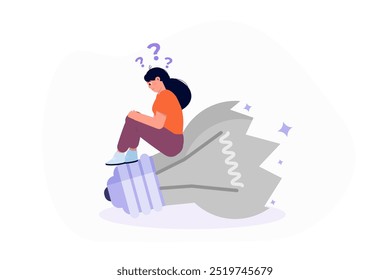 Uninspired or motivation after business failure. Vector illustration.