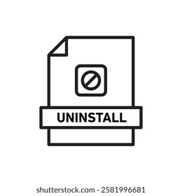 uninstall icon Flat vector set outline