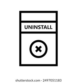 Uninstall icon illustrated on background