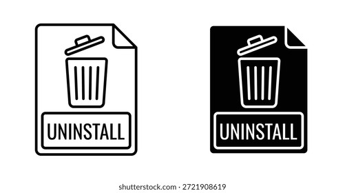 Icono de desinstalación. Línea con trazo editable y plano para el Web
