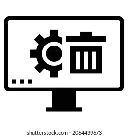 UNINSTALL ICON VECTOR ILLUSTRATION .