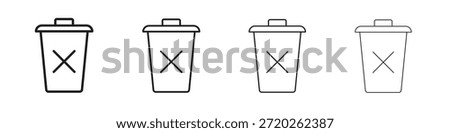 Uninstall icons Outline vector symbol sign