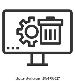 UNINSTALL LINE ICON VECTOR .