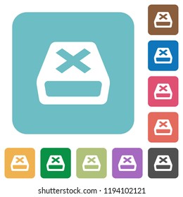Uninstall white flat icons on color rounded square backgrounds