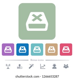 Uninstall white flat icons on color rounded square backgrounds. 6 bonus icons included