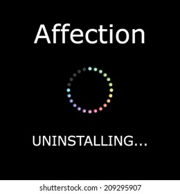An UNINSTALLING Illustration with Black Background - Affection