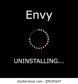 An UNINSTALLING Illustration with Black Background - Envy