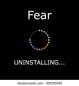 An UNINSTALLING Illustration with Black Background - Fear