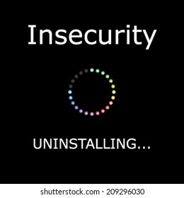 An UNINSTALLING Illustration with Black Background - Insecurity