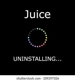 An UNINSTALLING Illustration with Black Background - Juice