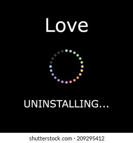 An UNINSTALLING Illustration with Black Background - Love