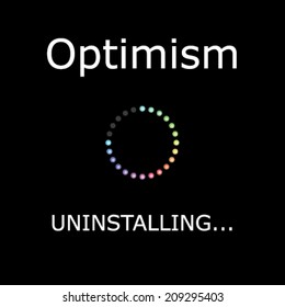 An UNINSTALLING Illustration with Black Background - Optimism