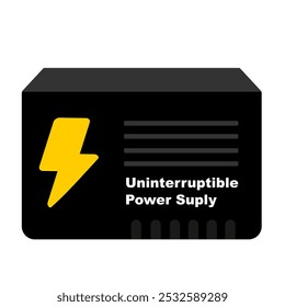 uninterrupted power supply vector clip art. electric power suply for electronic with side view illustration isolated in white background