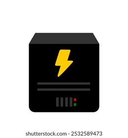 fonte de alimentação ininterrupta clip art vetor. fonte de alimentação elétrica para eletrônico com vista frontal ilustração isolada em fundo branco