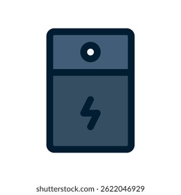 Vetor da fonte de alimentação ininterrupta (UPS) para energia de backup e proteção do dispositivo. Ilustração da unidade UPS. Conceito de continuidade de energia para eletrônica. Ícone Linha Preenchida
