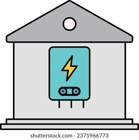 uninterruptible power supply vector color icon design, Handyman Services symbol, House Repairing sign, Civil Engineering and Building Contractor stock illustration, smart homes solar energy concept