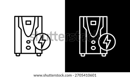 Uninterruptible Power Supply White Icon Set Design