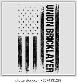 Union Bricklayer Shirt American Flag, Bricklayer Gift, Bricklayer Shirt, Bricklayer Masonry T-shirt