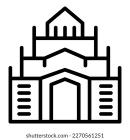 Union building icon outline vector. Myanmar day. National culture