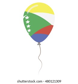 Union of the Comoros national colors isolated balloon on white background. Independence day patriotic poster. Flat style National day vector illustration.