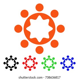 Union Corporation icon. Vector illustration style is a flat iconic union corporation symbol with black, orange, red, green, blue color versions. Designed for web apps and software interfaces.