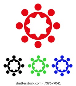 Union Corporation icon. Vector illustration style is a flat iconic union corporation symbol with black, red, green, blue color variants. Designed for web and software interfaces.