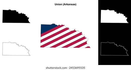 Union County (Arkansas) outline map set