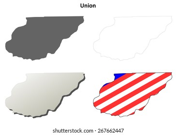 Union County (Florida) outline map set