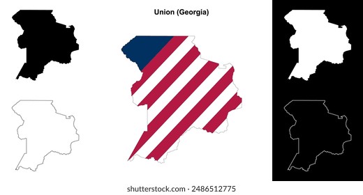 Union County (Georgia) outline map set