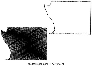 Union County, Illinois (U.S. county, United States of America, USA, U.S., US) map vector illustration, scribble sketch Union map