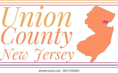 Union County New Jersey Highlighted on State Map