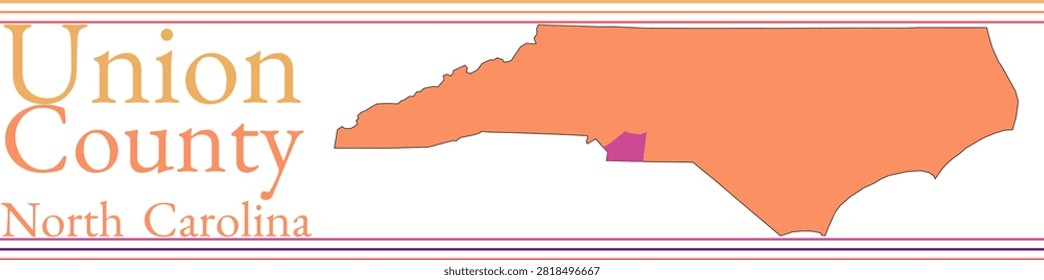 Union County North Carolina Highlighted on State Map