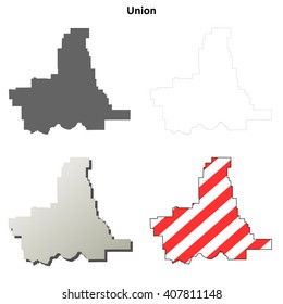 Union County, Oregon blank outline map set