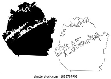 Union County, State of Tennessee (U.S. county, United States of America, USA, U.S., US) map vector illustration, scribble sketch Union map