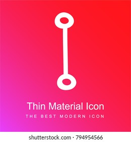 Union hand drawn symbol of a line between two circles red and pink gradient material white icon minimal design