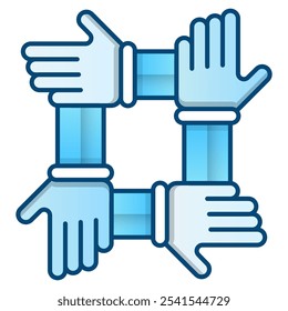 union icon, blue gradient vector illustration