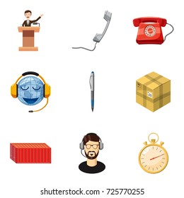 Union icons set. Cartoon set of 9 union vector icons for web isolated on white background